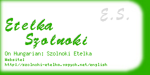 etelka szolnoki business card